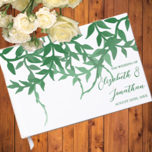 Livre D'or Mariage Botanique Feuilles Rustique
