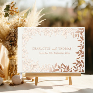 Livre D'or Mariage botanique or rose ivoire