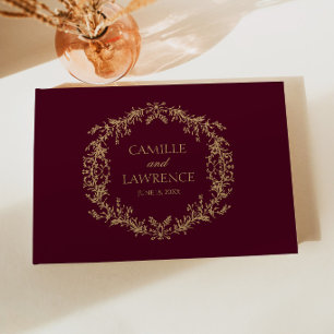 Livre D'or Mariage cadre floral toile de Champagne Bourgogne