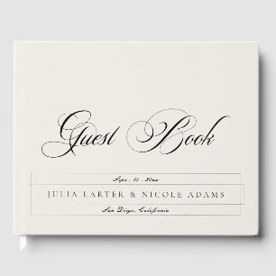 Livre D'or Mariage Calligraphie Classique Noir Ivoire Blanc