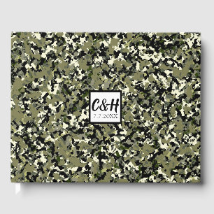 Livre D'or Mariage Camouflage Vert Noir Crème