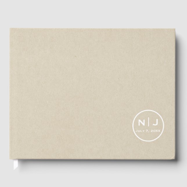 Livre D'or Mariage campagnard rustique Kraft tout simplement  (Recto)