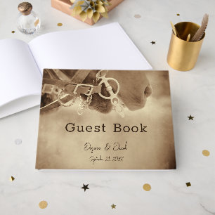 Livre D'or Mariage Cheval Brun Occidental Rustique