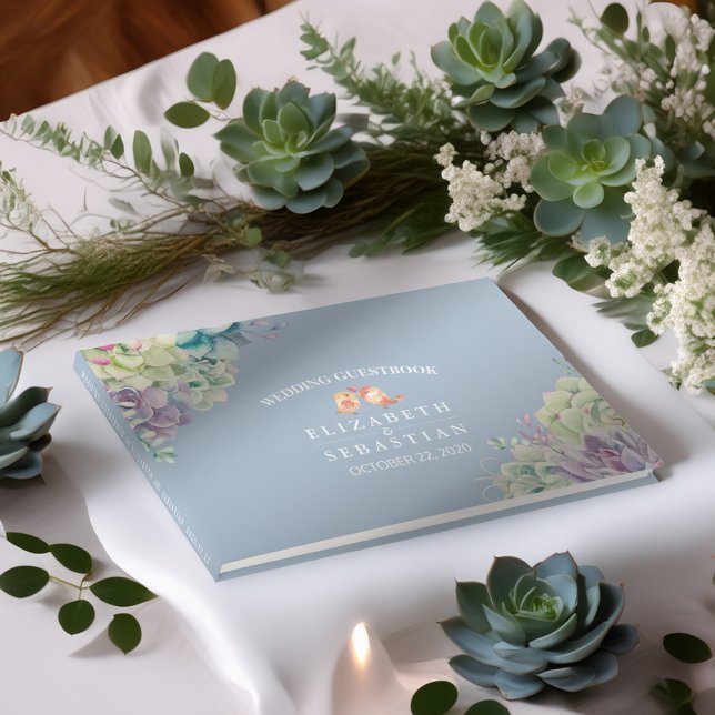 Livre d'or mariage Chic Aquarelle Succulent Plante (Créateur téléchargé)