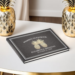 Livre d'or mariage Chic Black Gold Pineappy Couple