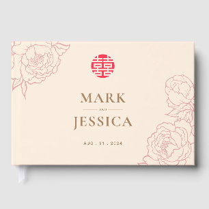 Livre D'or Mariage chinois élégant double bonheur
