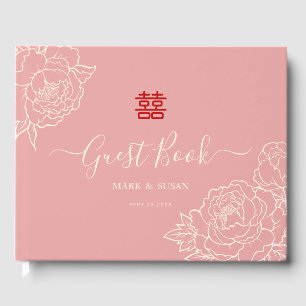 Livre D'or Mariage chinois élégant double bonheur