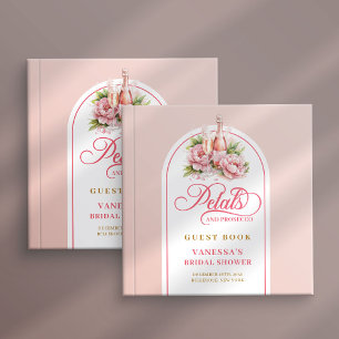 Livre D'or Mariage classique avec des pétales et du prosecco