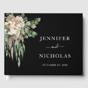 Livre D'or Mariage classique Black Peonies
