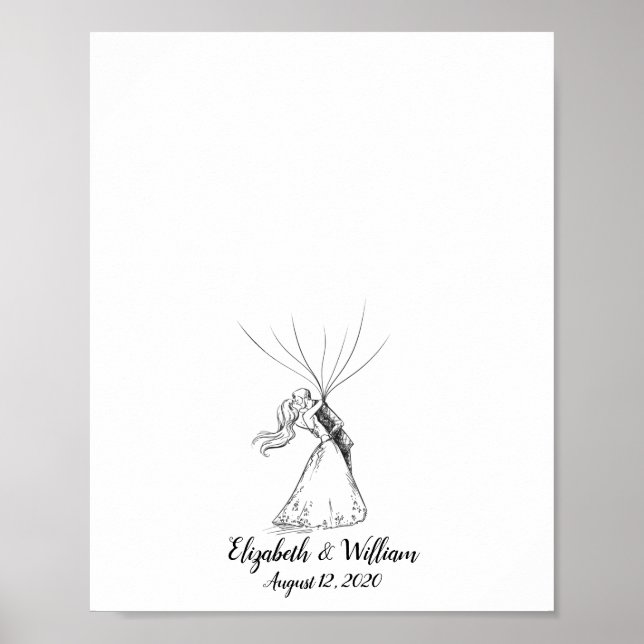 Livre d'or mariage Couple Fingerprint (Devant)