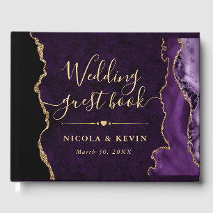 Livre D'or Mariage d'agate de Parties scintillant de violet e