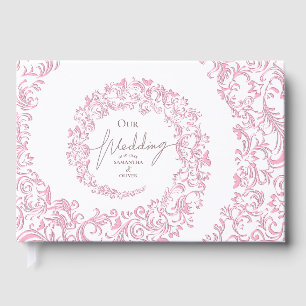 Livre D'or Mariage damassé beige élégant