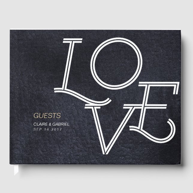 Livre d'or mariage d'amour simple et moderne Indig (Recto)