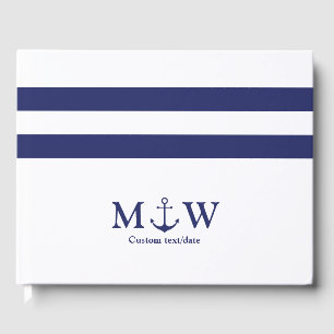 Livre D'or Mariage d'ancrage bleu marine