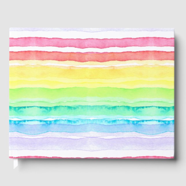 Livre D'or Mariage d'aquarelle arc-en-ciel (Recto)