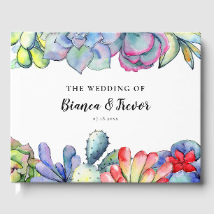 Livre D'or Mariage d'aquarelle de cactus succulent
