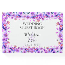 Mariage d'aquarelle florale pourpre