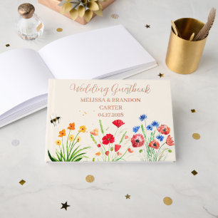 Livre D'or Mariage d'aquarelle Rustique Fleur sauvage Garden