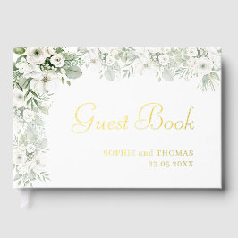 Livre D'or Mariage d'aquarelle vert pâle rose à