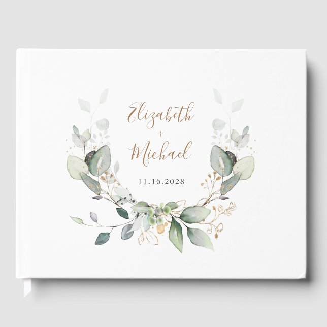 Livre D'or Mariage d'aquarelle verte (Recto)