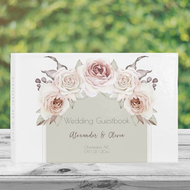 Livre D'or Mariage d'arc Rose de Bohême (Bohemian Rose Arch Wedding Guest Book)