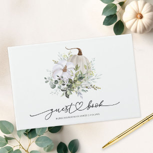 Livre D'or Mariage d'automne à la citrouille blanche et à l'e