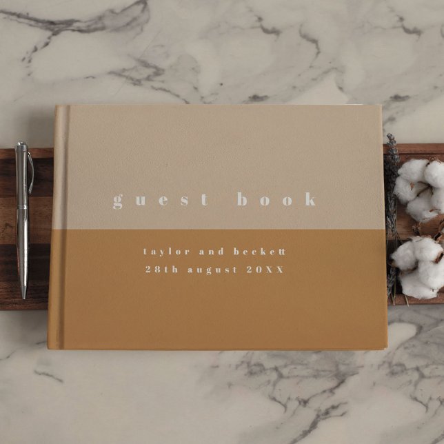 Livre D'or Mariage de bloc de couleur de vidage (Blush Pink Earth Tones Color Block Wedding Guest Book)