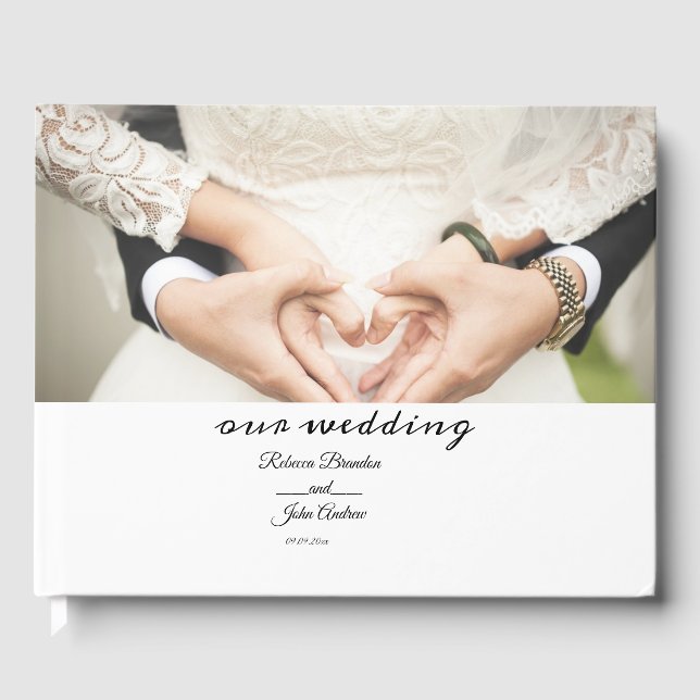 Livre D'or Mariage de calligraphie de script simple (Recto)