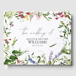 Livre D'or Mariage de calligraphie Fleur sauvage moderne