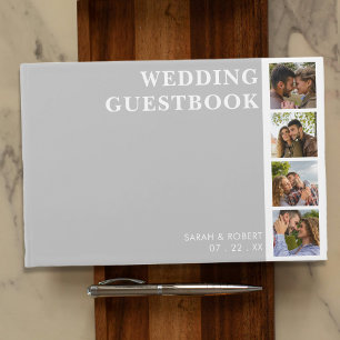 Livre D'or Mariage de collection de livres photo gris et blan