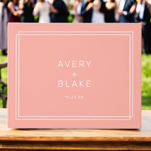 Livre D'or Mariage de corail doux AVERTISSEMENT Peach Minimal