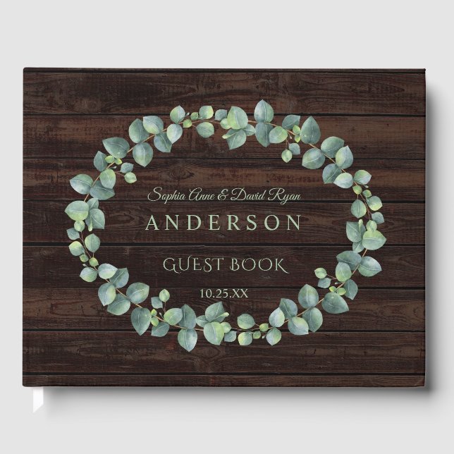 Livre D'or Mariage de couronnes Eucalyptus (Recto)