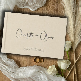 Livre D'or Mariage de crème personnalisée minimaliste moderne