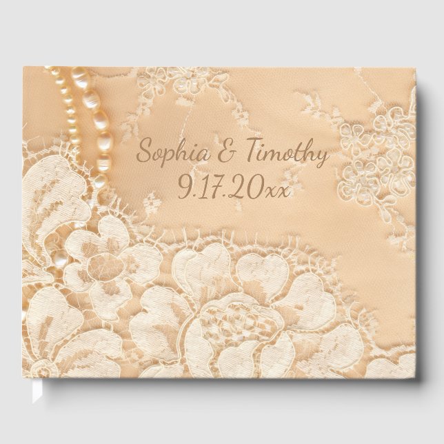 Livre D'or Mariage de dentelles et perles (Recto)