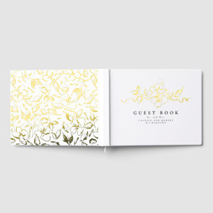 Livre D'or Mariage de dessin de fleurs élégantes