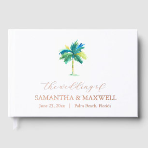 Livre D'or Mariage de destination Aquarelle minimale Palm Tre