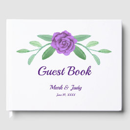 Livre D'or Mariage de feuillage floral pourpre