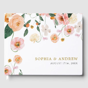 Livre D'or Mariage de fleurs de pavot rose