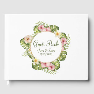 Livre D'or Mariage de fleurs hawaïennes tropicales