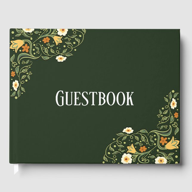Livre D'or Mariage de fleurs vertes (Recto)