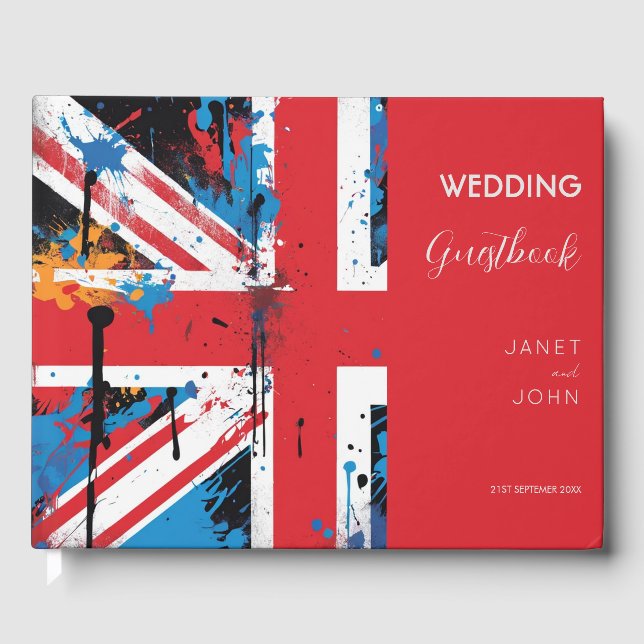 Livre D'or Mariage de graffitis du drapeau britannique (Recto)