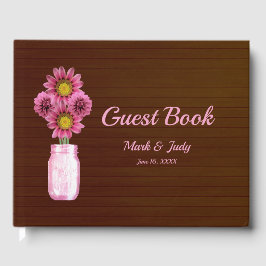 Livre D'or Mariage de jarre de mason rose foncé