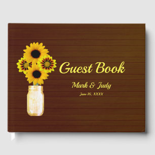 Livre D'or Mariage de jarre Mason Jaune Rustique foncé