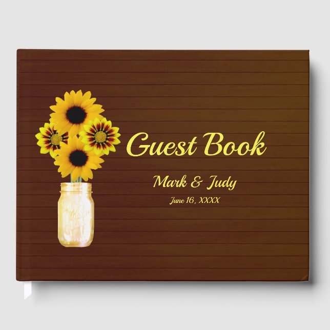 Livre D'or Mariage de jarre Mason Jaune Rustique foncé (Recto)