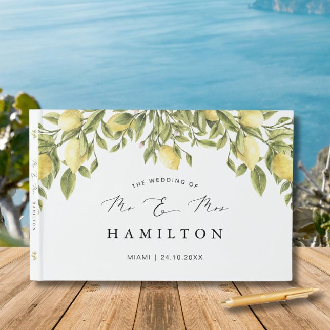 Livre D'or Mariage de la côte amalfitaine jaune (Créateur téléchargé)