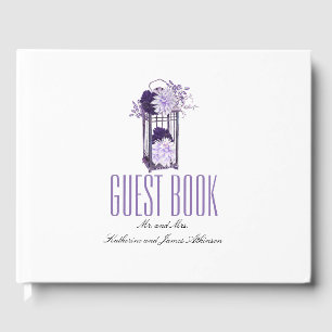Livre D'or Mariage de lanterne florale pourpre
