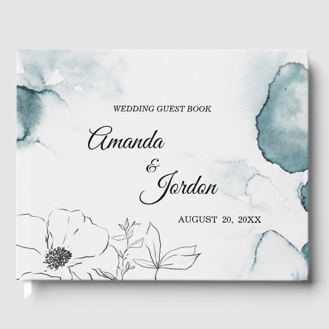 Livre d'or Mariage de l'aquarelle turquoise (Recto)