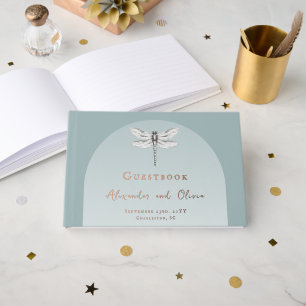 Livre D'or Mariage de libellules turquoise