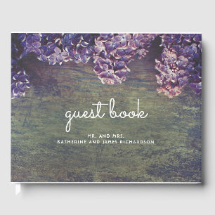 Livre D'or Mariage de Lilacs Rustique Purple Spring