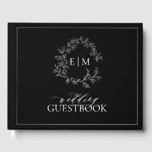 Livre D'or Mariage de monogramme blanc noir